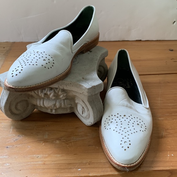Vintage JOAN & DAVID White Leather Loafer Flats size 7 1/2 - Picture 8 of 9